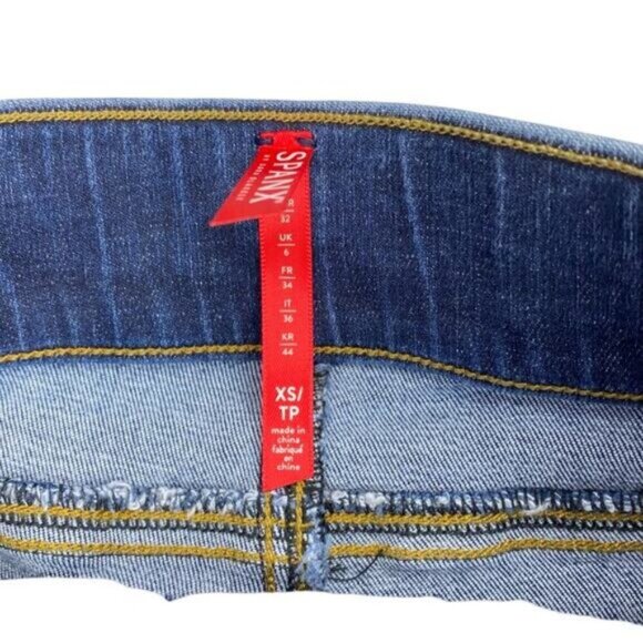 Spanx Distressed Skinny Medium Wash Jeans Jeggings Size XS - Picture 8 of 10